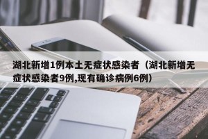 湖北新增1例本土无症状感染者（湖北新增无症状感染者9例,现有确诊病例6例）