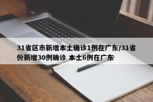 31省区市新增本土确诊1例在广东/31省份新增30例确诊 本土6例在广东